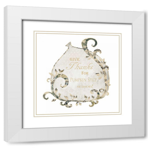 Pumpkin Spice White Modern Wood Framed Art Print with Double Matting by Ogren, Sarah