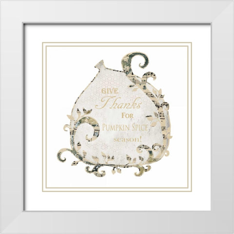 Pumpkin Spice White Modern Wood Framed Art Print with Double Matting by Ogren, Sarah