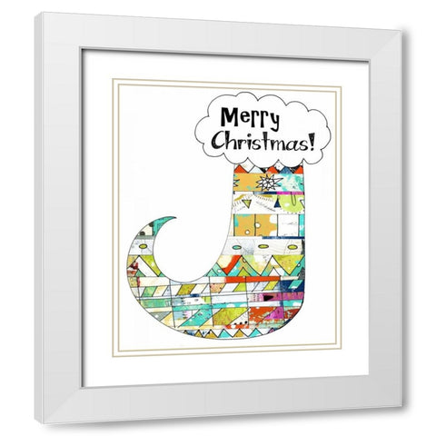 Geometric Stocking White Modern Wood Framed Art Print with Double Matting by Ogren, Sarah