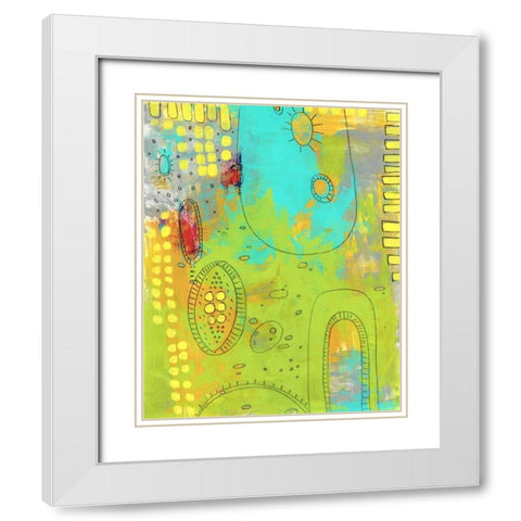 Green Monster White Modern Wood Framed Art Print with Double Matting by Ogren, Sarah