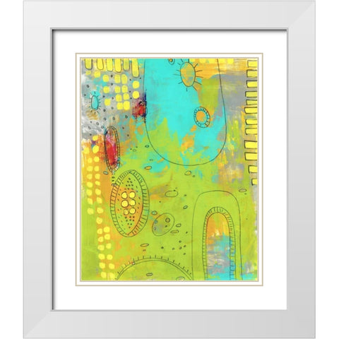 Green Monster White Modern Wood Framed Art Print with Double Matting by Ogren, Sarah