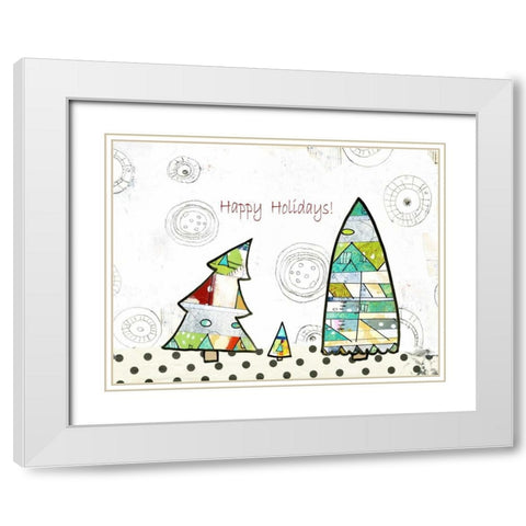 Geometric Trees White Modern Wood Framed Art Print with Double Matting by Ogren, Sarah