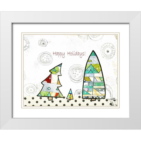 Geometric Trees White Modern Wood Framed Art Print with Double Matting by Ogren, Sarah