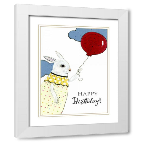 Happy Birthday Card White Modern Wood Framed Art Print with Double Matting by Ogren, Sarah