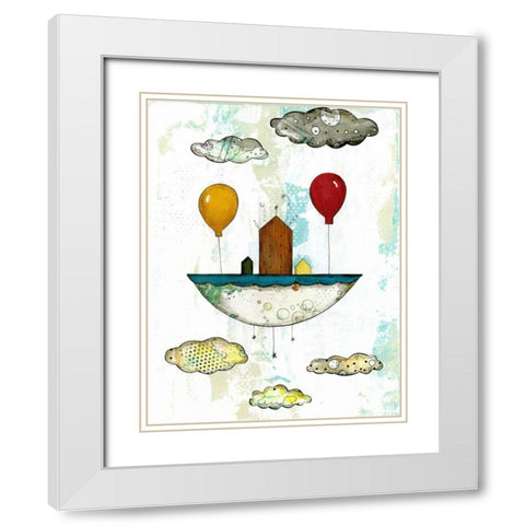 Learn to Go with the Flow White Modern Wood Framed Art Print with Double Matting by Ogren, Sarah