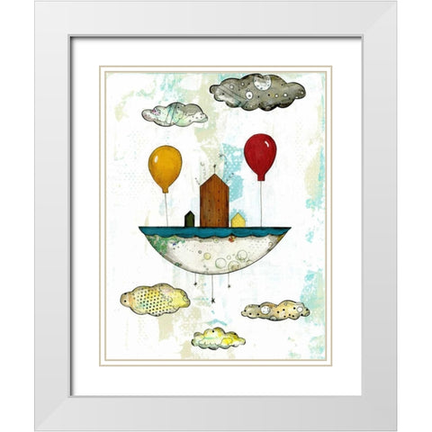Learn to Go with the Flow White Modern Wood Framed Art Print with Double Matting by Ogren, Sarah