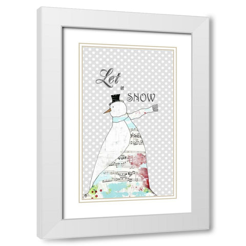 Long Scarf Snowman White Modern Wood Framed Art Print with Double Matting by Ogren, Sarah