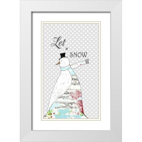 Long Scarf Snowman White Modern Wood Framed Art Print with Double Matting by Ogren, Sarah