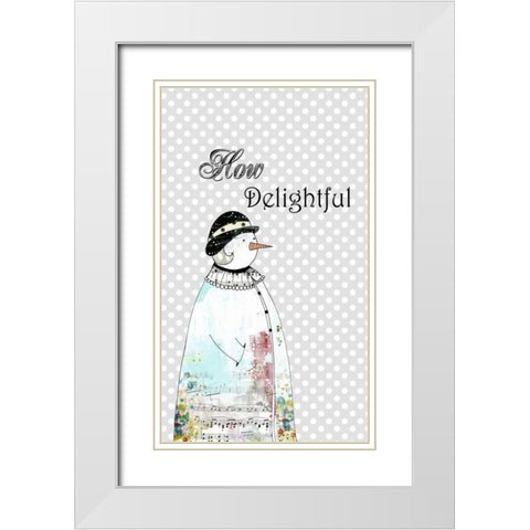 Snow-woman in Cloche White Modern Wood Framed Art Print with Double Matting by Ogren, Sarah