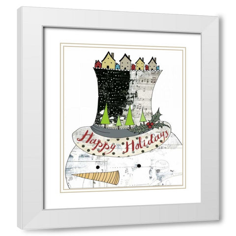 Big Top Hat Snowman White Modern Wood Framed Art Print with Double Matting by Ogren, Sarah