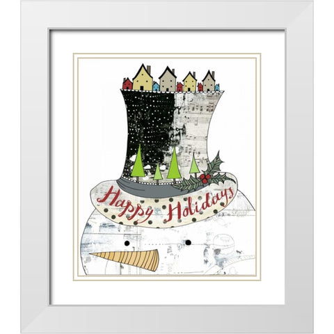 Big Top Hat Snowman White Modern Wood Framed Art Print with Double Matting by Ogren, Sarah