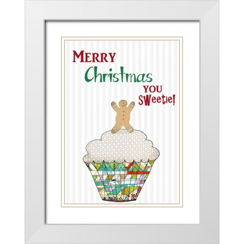 You Sweetie Cupcake White Modern Wood Framed Art Print with Double Matting by Ogren, Sarah
