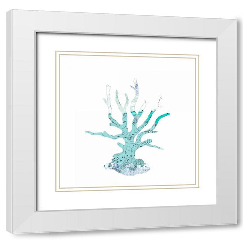 Blue Coral White Modern Wood Framed Art Print with Double Matting by Ogren, Sarah