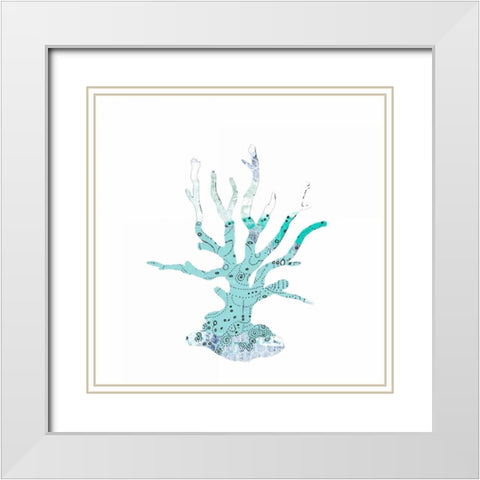 Blue Coral White Modern Wood Framed Art Print with Double Matting by Ogren, Sarah