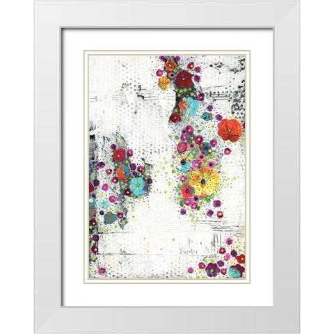 Floral I White Modern Wood Framed Art Print with Double Matting by Ogren, Sarah