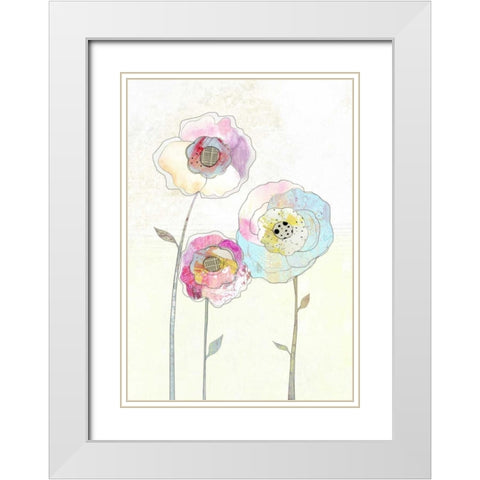 Flowers White Modern Wood Framed Art Print with Double Matting by Ogren, Sarah