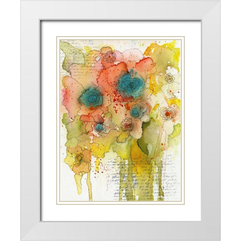 Floral Watercolor White Modern Wood Framed Art Print with Double Matting by Ogren, Sarah