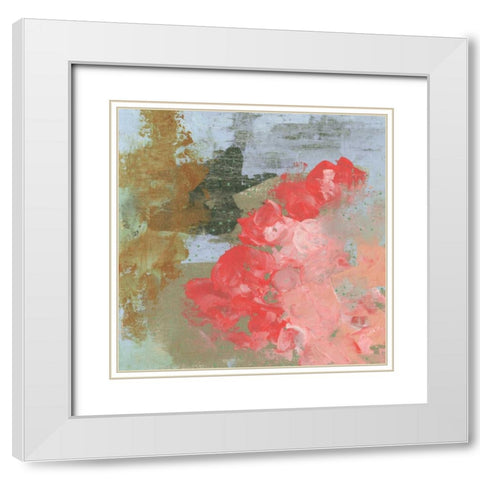 Pink Roses I White Modern Wood Framed Art Print with Double Matting by Ogren, Sarah