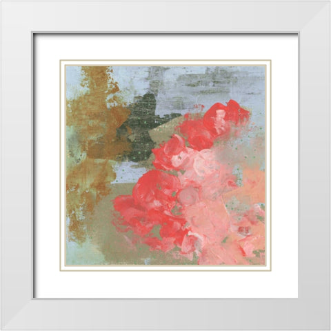 Pink Roses I White Modern Wood Framed Art Print with Double Matting by Ogren, Sarah