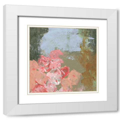 Pink Roses II White Modern Wood Framed Art Print with Double Matting by Ogren, Sarah