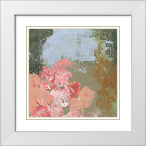 Pink Roses II White Modern Wood Framed Art Print with Double Matting by Ogren, Sarah