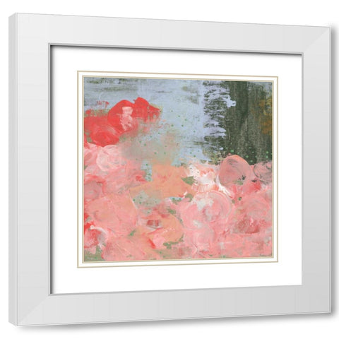 Pink Roses III White Modern Wood Framed Art Print with Double Matting by Ogren, Sarah