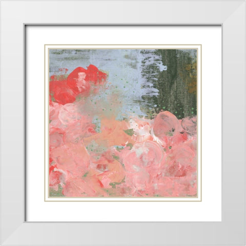 Pink Roses III White Modern Wood Framed Art Print with Double Matting by Ogren, Sarah