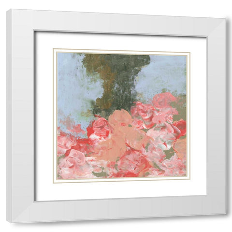 Pink Roses IV White Modern Wood Framed Art Print with Double Matting by Ogren, Sarah