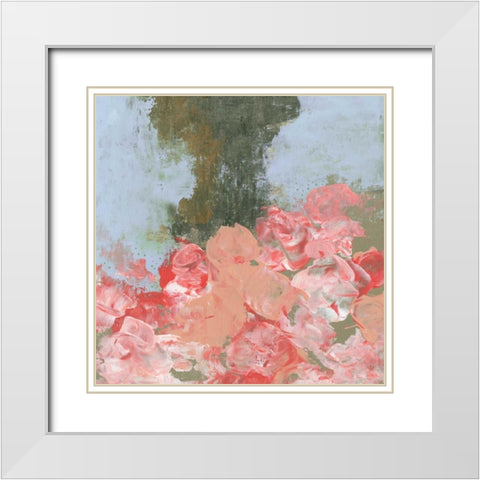 Pink Roses IV White Modern Wood Framed Art Print with Double Matting by Ogren, Sarah