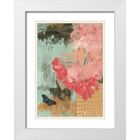 Dramatic Flowers II White Modern Wood Framed Art Print with Double Matting by Ogren, Sarah