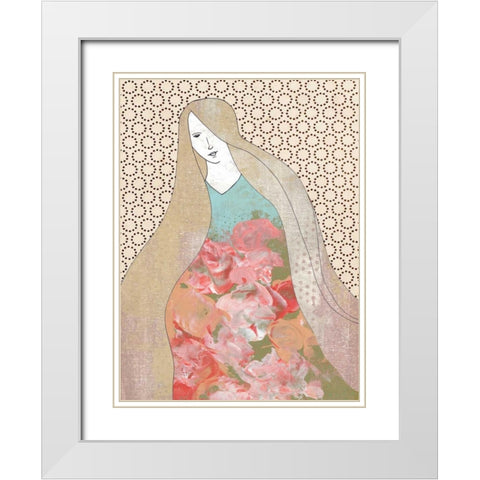 Rapunzel White Modern Wood Framed Art Print with Double Matting by Ogren, Sarah