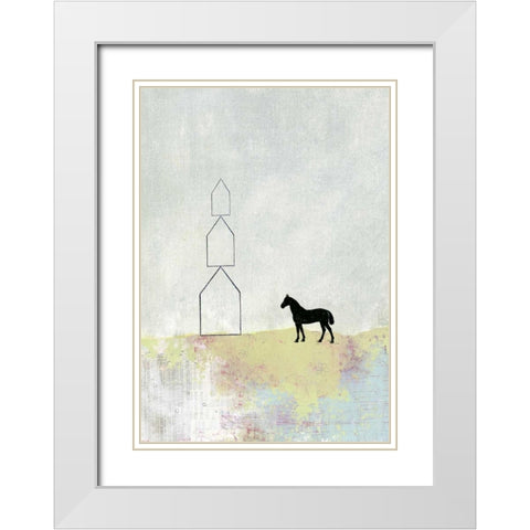 3 Barns White Modern Wood Framed Art Print with Double Matting by Ogren, Sarah