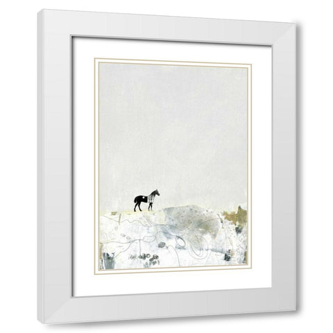 The Lone Horse White Modern Wood Framed Art Print with Double Matting by Ogren, Sarah