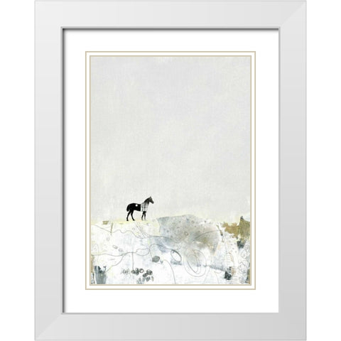 The Lone Horse White Modern Wood Framed Art Print with Double Matting by Ogren, Sarah