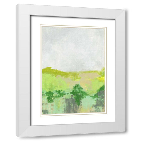 Green Landscape White Modern Wood Framed Art Print with Double Matting by Ogren, Sarah