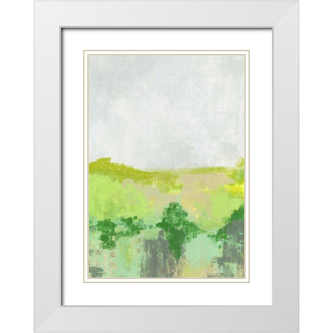 Green Landscape White Modern Wood Framed Art Print with Double Matting by Ogren, Sarah