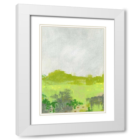 Green Landscape II White Modern Wood Framed Art Print with Double Matting by Ogren, Sarah