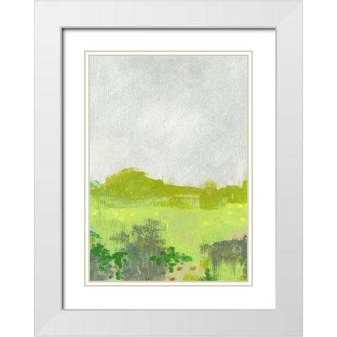 Green Landscape II White Modern Wood Framed Art Print with Double Matting by Ogren, Sarah