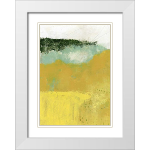 The Yellow Field II White Modern Wood Framed Art Print with Double Matting by Ogren, Sarah