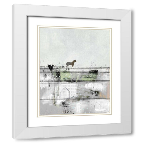 The Brown Horse White Modern Wood Framed Art Print with Double Matting by Ogren, Sarah