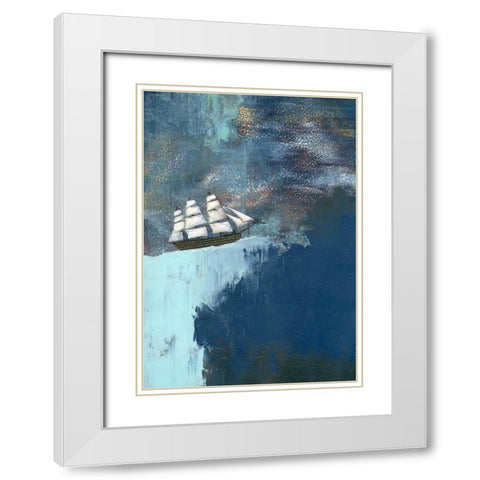 The Dark Blue Ocean White Modern Wood Framed Art Print with Double Matting by Ogren, Sarah