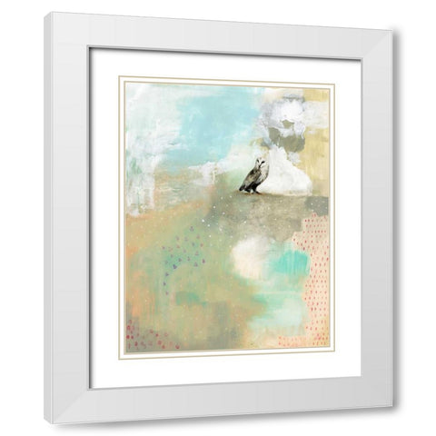 The Brown and White Owl White Modern Wood Framed Art Print with Double Matting by Ogren, Sarah