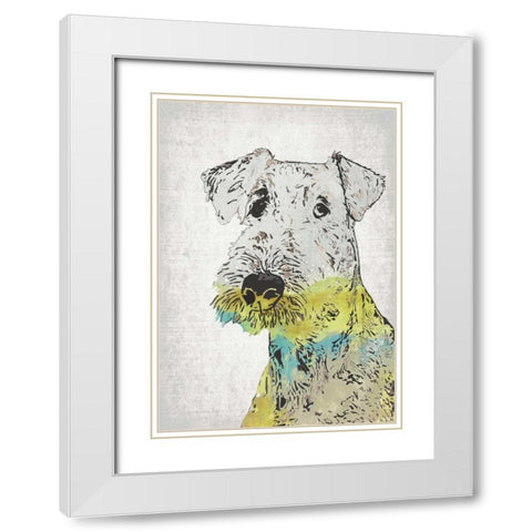 Abstract Dog III White Modern Wood Framed Art Print with Double Matting by Ogren, Sarah
