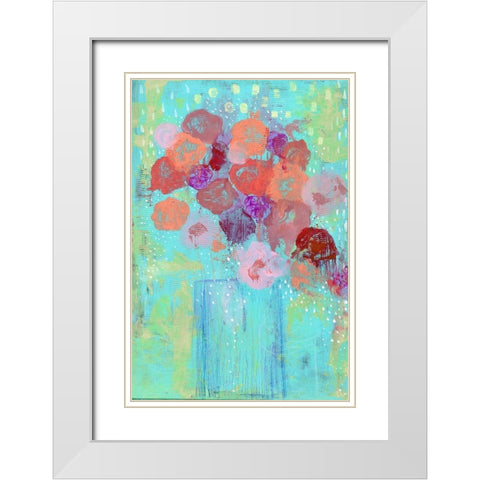 The Blue Vase II White Modern Wood Framed Art Print with Double Matting by Ogren, Sarah