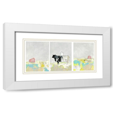 3 Barns and a Cow Set White Modern Wood Framed Art Print with Double Matting by Ogren, Sarah