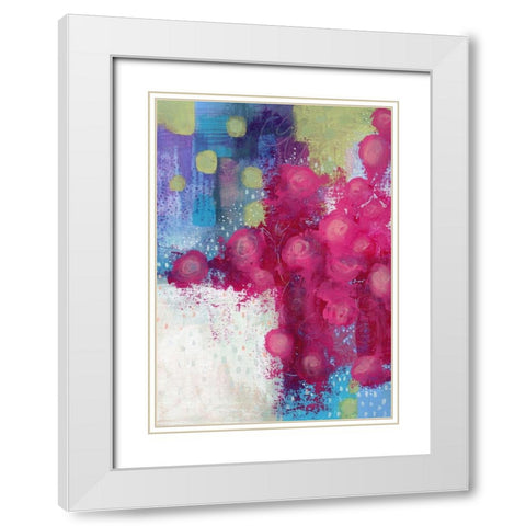 Hot Pink Roses White Modern Wood Framed Art Print with Double Matting by Ogren, Sarah