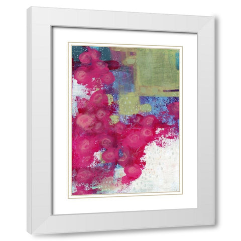 Hot Pink Roses II White Modern Wood Framed Art Print with Double Matting by Ogren, Sarah
