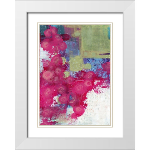 Hot Pink Roses II White Modern Wood Framed Art Print with Double Matting by Ogren, Sarah