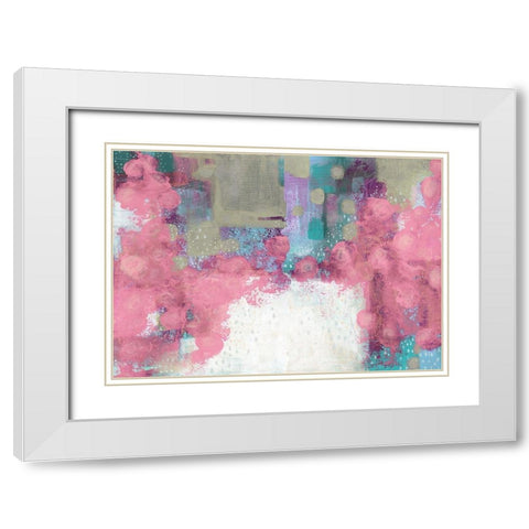 Light Pink Roses White Modern Wood Framed Art Print with Double Matting by Ogren, Sarah