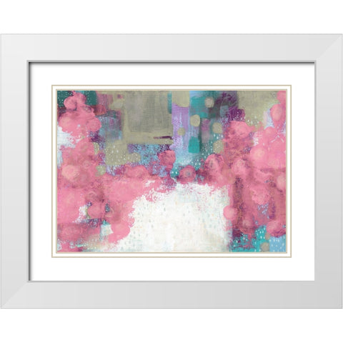 Light Pink Roses White Modern Wood Framed Art Print with Double Matting by Ogren, Sarah